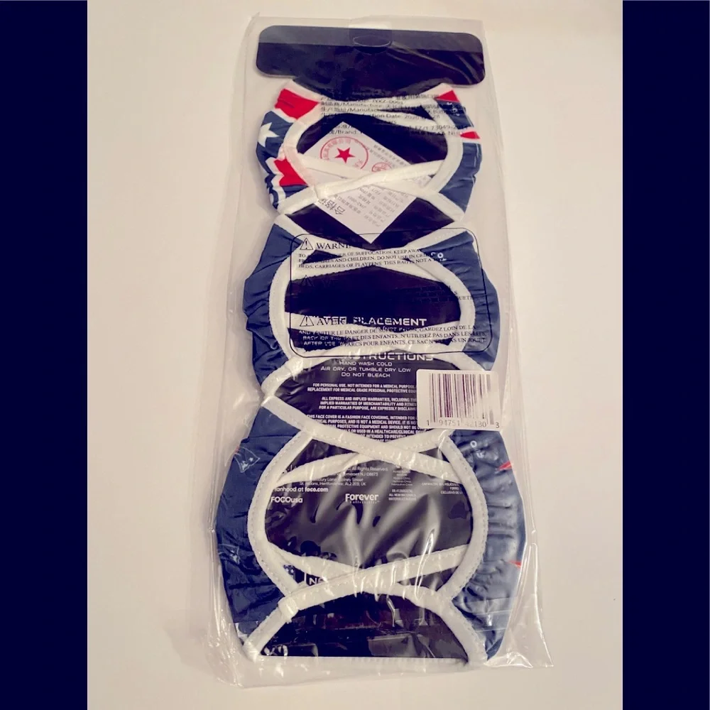 NFL New England Patriots Three Pack Face Masks